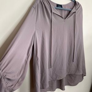 Vici, taupe blouse with tie strings, Size XL